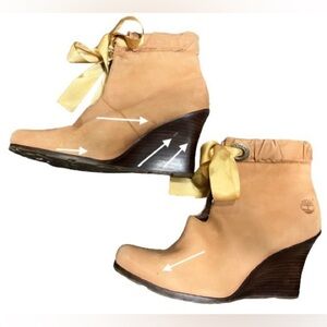 Timberland tan keyhole tie wedge sz 8